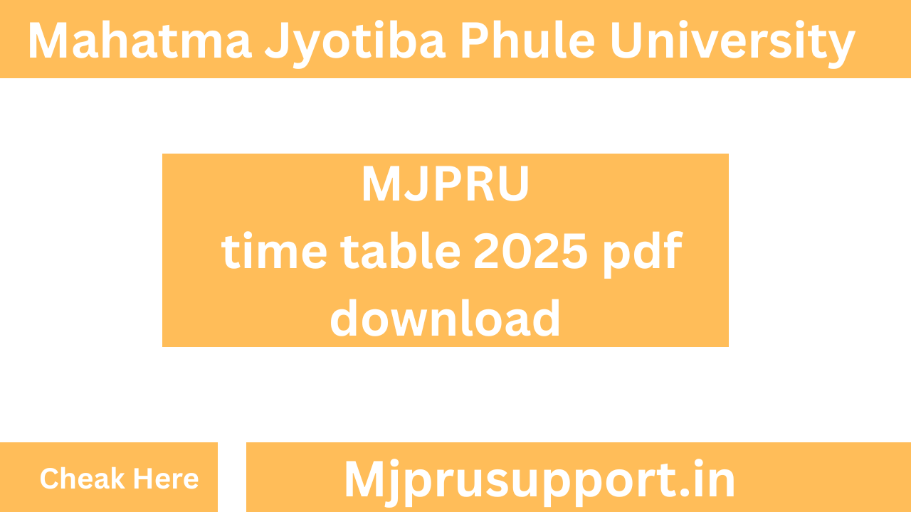 MJPRU time table 2025 pdf download