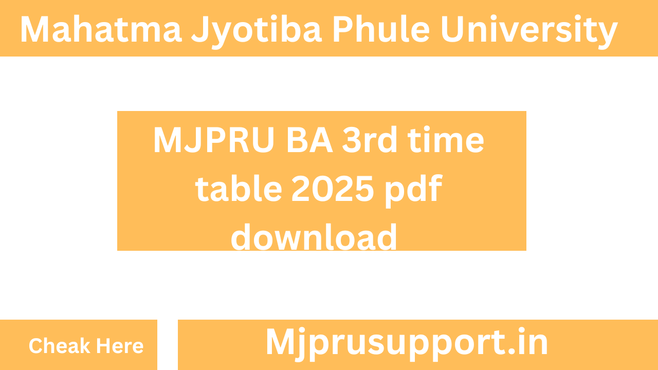 MJPRU BA 3rd time table 2025 pdf download
